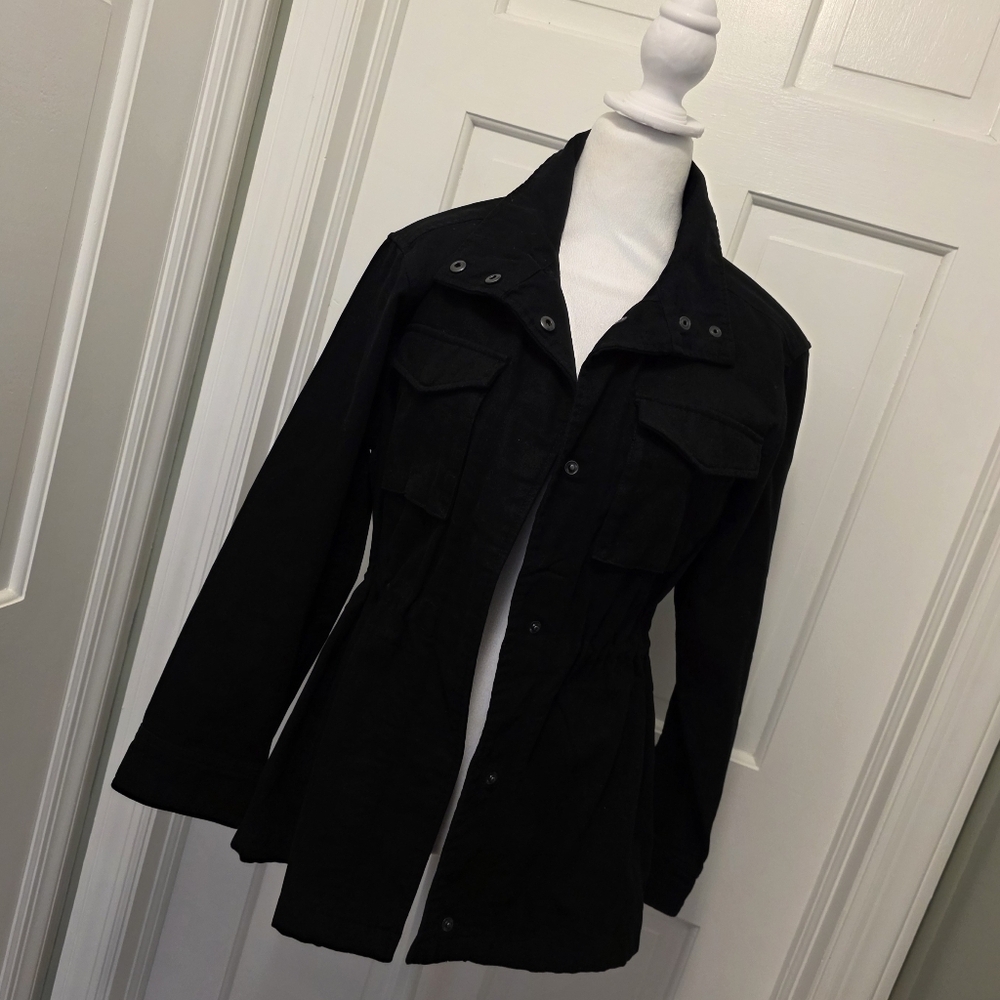NWT GAP Black Utility Jacket Size XXS, Retail $108, Casual 100% Cotton